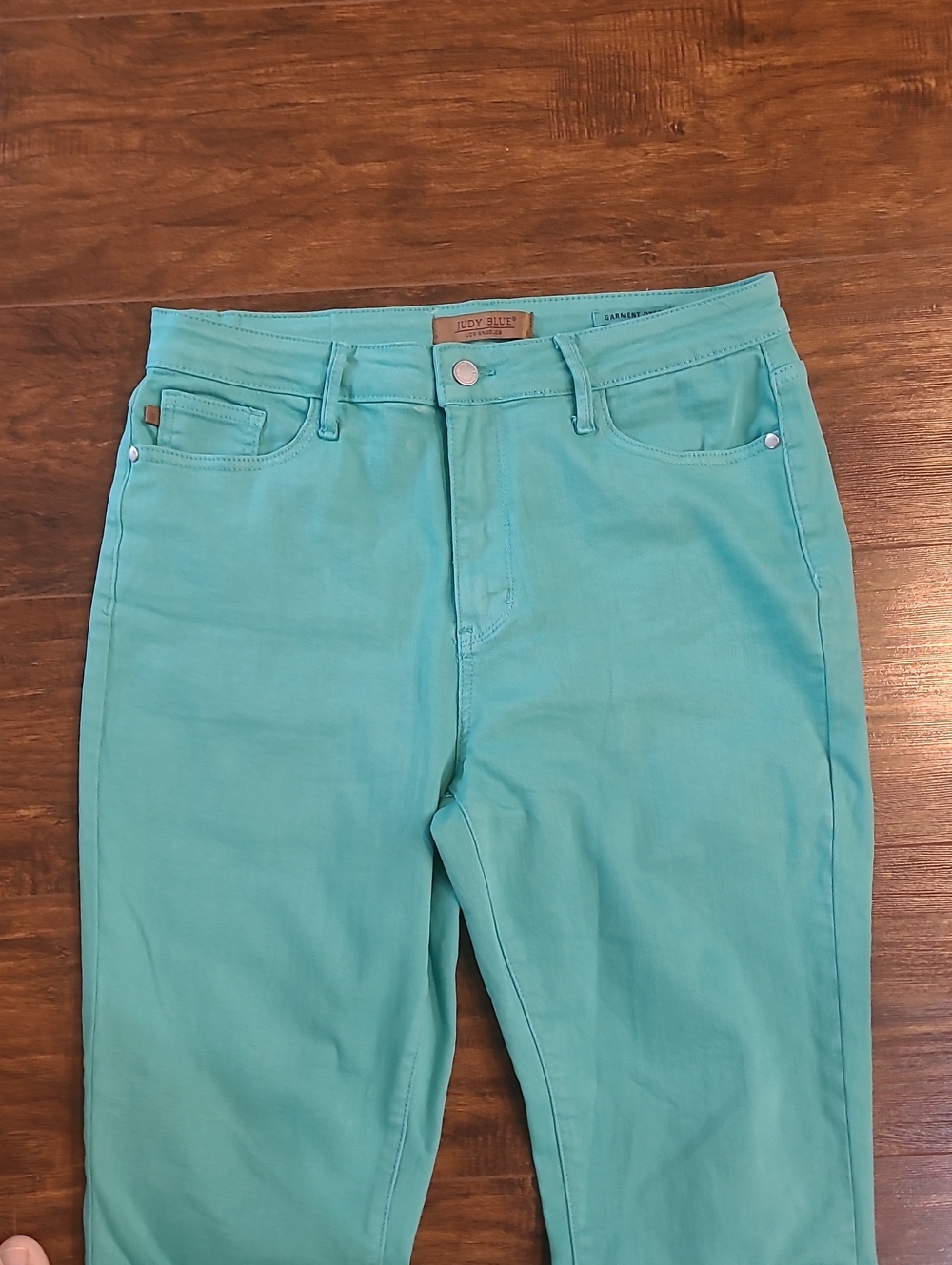 Judy Blue Bright Teal Slim Fit  Jeans  Stretchy Size 13/31 - Picture 2 of 12